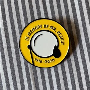 Official Rare RIP Mr. Peanut Enamel Pin